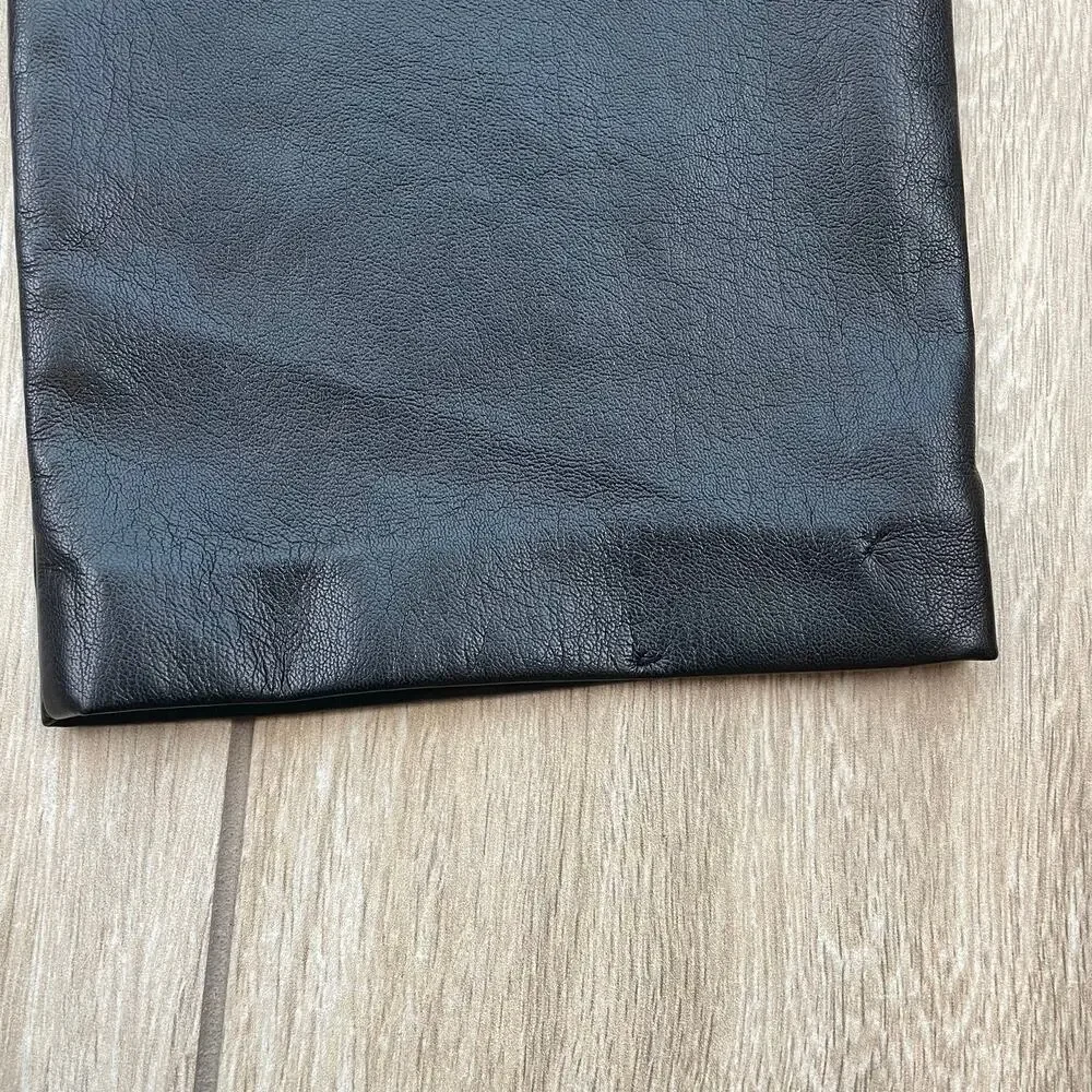 Babaton Command Vegan Leather Pants Womens 6 Black High Rise Straight Leg